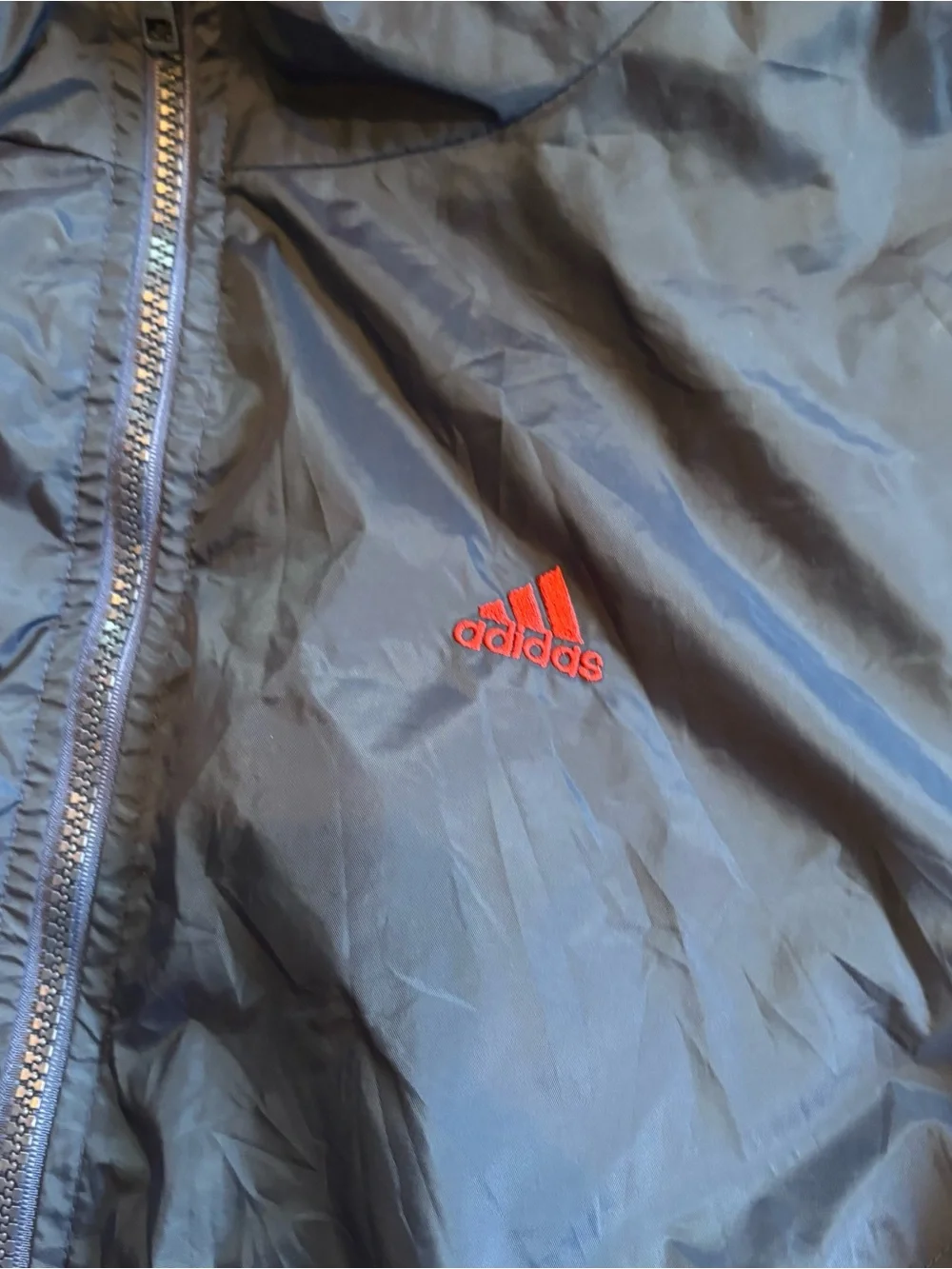 adidas Men's Colorblock Windbreaker Jacket in Navy & Red XXL